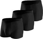 BATTEWA Incontinence Underwear for Men Washable, Leak Proof Underwear for Men Reusable Mens Incontinence Underwear Bladder Leak Briefs Absorbency 50ml,3Pack（S, Black）