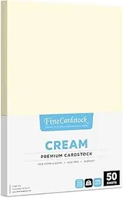 Cream Card Stock Paper | 11 x 17 Inches | Tabloid or Ledger | 50 Sheets Per Pack | 80lb Cover Smooth (216gsm)
