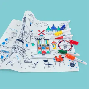 【法國 Super Petit】矽膠彩繪餐墊 - 巴黎
