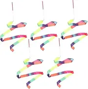 INOOMP Dance Ribbon Wand 5pcs Gymnastics Dance Ribbons Decorative Fitness Gymnastics Streamers