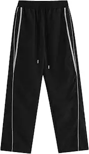 [Maiyifu-GJ] Men's Loose High Waist Drawstring Slacks High Elastic Light Sweatpants Quick-Drying Breathable Long Pants