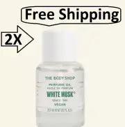 2 X The Body Shop White Musk Perfume Oil 20ml / 0.67oz