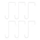 6 Pcs Vinyl Fence Hooks, 2.4 x 6 Inch Powder Coated Fence Hangers, White