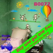 B0072 Monkey bird sun balloon Wall Decals Sticker Nursery preschool room decor