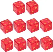 KONTONTY 10pcs Small Star Dice Set Translucent Resin Dice for Board Games Party Graduation Games