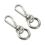 Swivel Snap Hooks with Key Rings, Double Opening Metal Swivel Lobster Claw