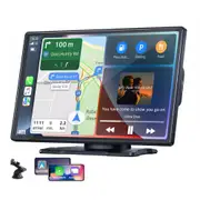 Portable 9'' Wireless Apple CarPlay Android Auto Touch Screen Car Radio Stereo
