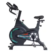 Kangaroo Fitness Magnetic Friction Spin Bike – Black Green - 150kg Weight Capacity, Indoor Exercise Bike for Home Gym