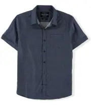 Ecko Unltd. Mens Injection Button Up Shirt, Blue, X-Small