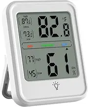 Digital Hygrometer Thermometer Indoor Tempe ure and H dity Gauge Meter with Display for Home Bedroom Office Greenhouse White