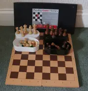 Payday Games Chess & Go Set Wooden Board & Chess Pieces Glass Go Stones- UK ONLY