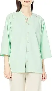 KIRAKU(キラク) CV205 Open Front Shirt with Cool Material for Nursing Care, Easy Care