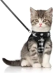 Cat Harness and Leash Escape Proof,Breathable Soft Kittens Vest for Cats Dogs, Escape Proof with Bell and Bow-Knot Decoration Christmas ……