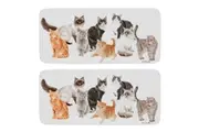 2PK Ashdene Purrrfect Moments Rectangle Snack Serving Platter 33x16cm White