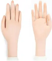 Practice Hand for Acrylic Nails Mannequin Hand for Nails Practice Soft Flexible Bendable False Fake Nail Hand Art Trainer Manicure Practice Hand Tool and Bracelets Rings Display (Right)