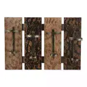 Accent Plus 22.75" x 15.75" Rustic Wine Wall Rack Wood Iron