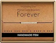 [LAXTO] Bracelet，Bracelets，Bangles，Birthday Gifts for Friends Morse Code Always Forever 925 Sterling Silver Handmade Bead Adjustable String Inspirational Jewelry for Women (04) (Color : Forever)