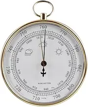 Barometer,Indoor Thermometer,Outdoor Thermometer,Room Thermometer Indoor,High-Precision 10cm Barometer, Home Use Atmospheric Pressure Barometer with Hanging Ring for Fishing Barometer, gold