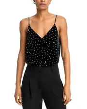 Milly Izzy Rhinestone Velvet Camisole