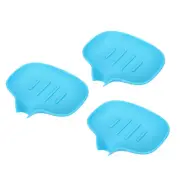 3 Pcs Bar Soap Holder Self-Draining Soap Dish Silicone Drainage Tray Sky blue