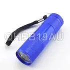 Mini 395 UV Light Flashlight 9 LED Ultra Violet Torch Lights Aluminum Lamp 26H