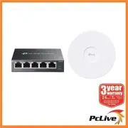 TP-LINK ES205GP PoE+ Switch+ EAP683UR AX6000 Access Point Omada Cloud Essentials