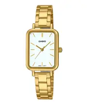 Casio Analog Golden Stainless Steel White Dial Quartz LTP-V009G-7E Womens Watch