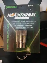 Nockturnal Lighted Nocks, Green LED, Size S, 20+ Hours LithiumBattery, 3-Pack(W)