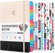 SUNCHSEN Password Keeper Book with Alphabetical Tabs for Seniors, Password Notebook for Internet Website Address Log in Detail,D Durable Easy to Use