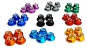 1/8 Scale RC Buggy Anodised Alloy M5 5mm Thread Flanged Nylon Lock Nut x 4 HSP