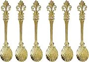 fanquare 6 Pack Mini Spoons Coffee Espresso Demitasse Vintage Tea Spoon 4.5",Gold