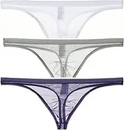 [Kweltzeit] Men's Thongs G Strings T-Back Thongs Transparent Underwear Men's G-Strings Underwear