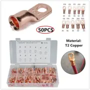 50x Bare Copper Wire Lugs Battery Cable Ends AGW American Standard Heavy Duty (for: MG)