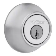 660 Deadbolt Deadbolt Lock, Satin Chrome Round Exterior Keyed Front Entry