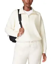 Sweaty Betty Sand Wash Funnel Neck Half Zip Sweatshirt