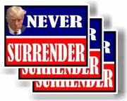 3 Pack Eco Trump Never Surrender Red Blue Bumper Magnet 4 in x 3 in