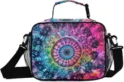 Vibrant Spiral Tiedye Insulated Lunch Box for Women Men - Ideal for Work, Picnics - Includes Adjustable Shoulder Strap