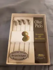New Gift Box Mum's Creations 4 Olive Picks (for martinis/hors d`oeuvres) Golfer