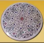 2'x2' Side Marble Dining Coffee Corner Center Round Table Top Mosaic Inlay Work