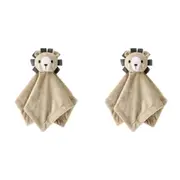 2x The Peanutshell Madagascar Lion Print Security Blanket Baby Nursery 31x31cm
