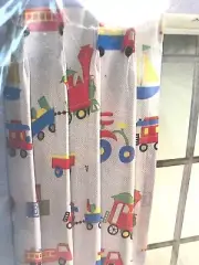 NEW Vintage Childrens Playskool Drapes Curtains Train Trucks ABC blocks USA NIP