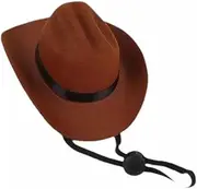 AIMALL Western Cowboy Pet Hat for Cats & Dogs - Stylish Adjustable Costume Accessory with Secure Chin Strap - Sizes S/M Available (5.3/6.1 inches Length)