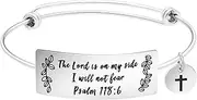 [Yiyang] Inspirational Bible Verse Christian Bangle Bracelets Jewelry Women Engraved Encourage Quote