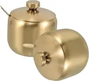 ABOOFAN 2pcs Stainless Steel Spice Jars with Sealing Lids Multi Purpose Sugar and Salt Containers for Kitchen Counter Dining Table Elegant Round Design Easy to Clean and Freshness