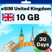 eSIM United Kingdom - 10 GB - 30 Days - Travel eSIM | QR code activation