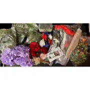 Lot #11 Floral Craft Kit Roses, Ivy, Headbands, Feathers Branches More Supplies