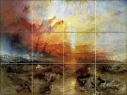 Art Marine Ship Colorful Mural Ceramic Backsplash Bath Tile #2056