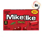 6x Packs Mike & Ike Cherry Flavored Chewy Candy | .78oz | Fat & Gluten Free