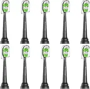 Aoremon Replacement Heads for Philips Sonicare Toothbrush DiamondClean, Black, Pack of 10