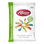 Albanese World's Best Sour Mini Neon Gummi Worms, 4.5lbs of Candy